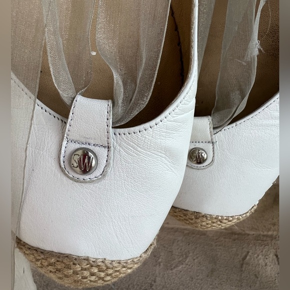Stuart Weitzman espadrille ballerina “Perpignon” in white size 9 - Picture 2 of 6